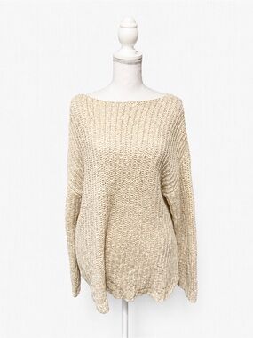 Zara Cream Knit Oversized Sweater